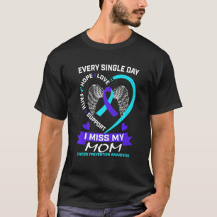Heart Teal Purple I Miss My Mum Suicide Awareness T-Shirt