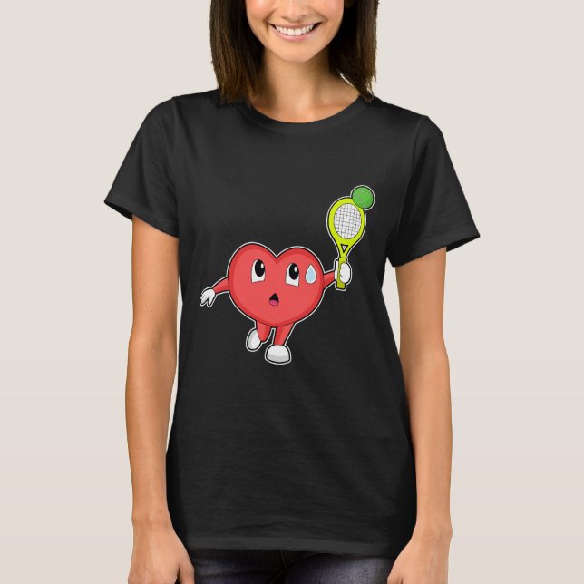 Heart Tennis Tennis racket Sports T-Shirt (Front)