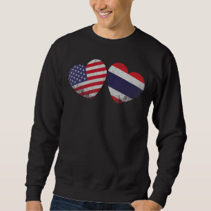 Heart Thai American Flag Patriotic Family Heritage Sweatshirt