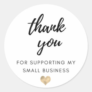 Heart Thank You For Supporting My Small Business Classic Round Sticker