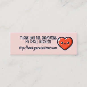 Heart Thank You For Supporting My Small Business Mini Business Card