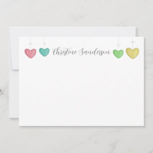 Heart Thank You Note Card Personalized Stationery