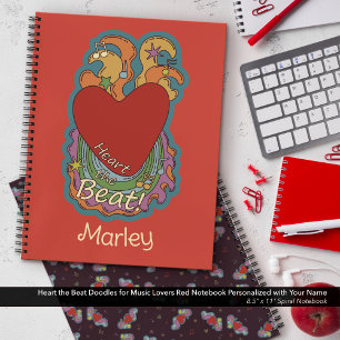 Heart the Beat: Doodles for Music Lovers: Red Notebook