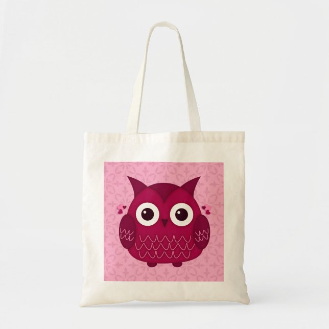 Heart the Pink Owl Tote Bag (Front)