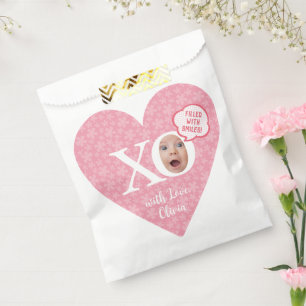 Heart theme 1st birthday party favour bags