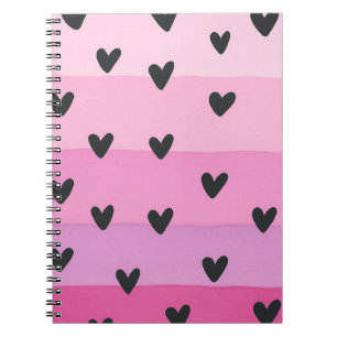 Heart-themed Design Watercolor  Notebook
