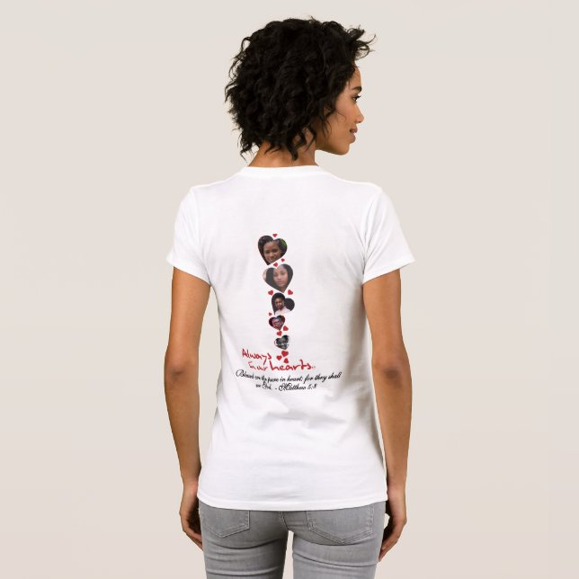 Heart-themed Memorial Keepsake Collage Design T-Shirt (Back Full)