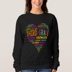 Heart Third Grade Team Teacher Student Back To Sch Sweatshirt