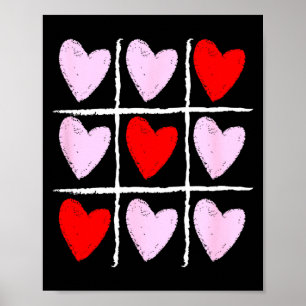 Heart Tic Tac Toe Valentines Day  Poster
