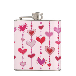 Heart Tiles Hip Flask