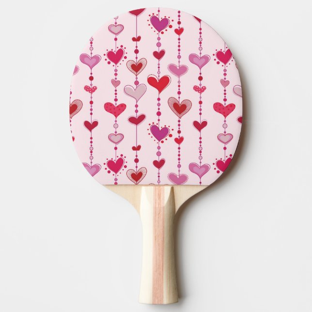 Heart Tiles Ping Pong Paddle (Front)