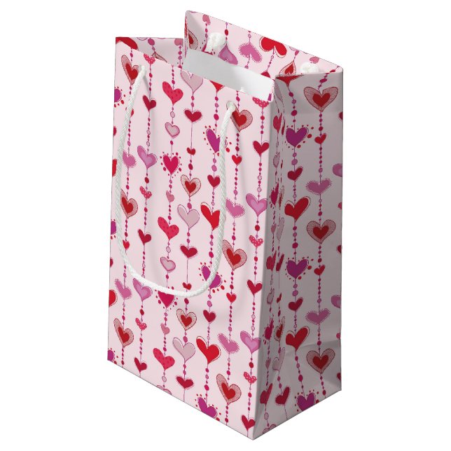 Heart Tiles Small Gift Bag (Back Angled)