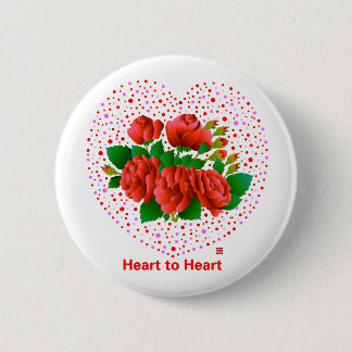 Heart To Heart 6 Cm Round Badge