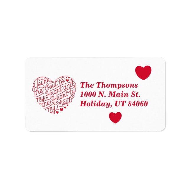 Heart to My Soul Mailing Return Labels (Front)