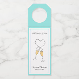 Heart Toast Blue Bottle Hanger Tag