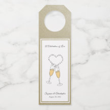 Heart Toast Gold Bottle Hanger Tag