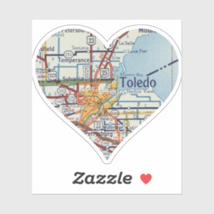 Heart Toledo OH Retro Map