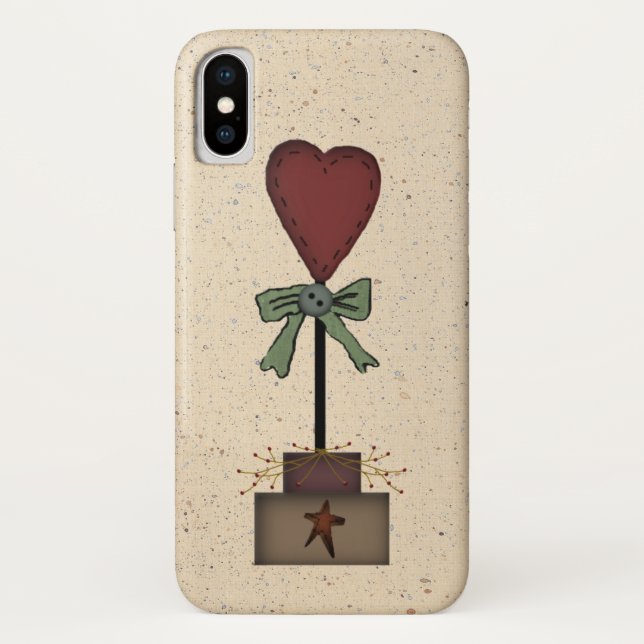 Heart Topiary iPhone X Case (Back)