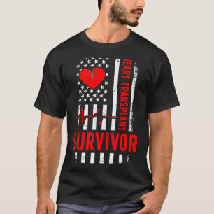 Heart transplant survivor us flag heart transplant T-Shirt