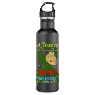 Heart Transplant Team Customisable Green Ribbon  710 Ml Water Bottle