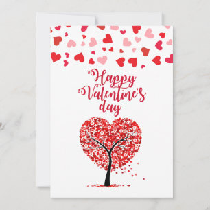 Heart Tree Blossoming Love Happy Valentine's Day Holiday Card