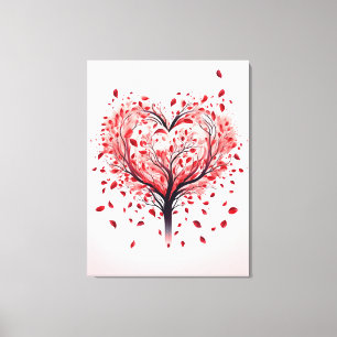 Heart tree canvas print