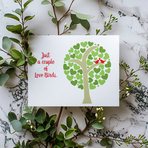 Heart Tree Love Birds Customisable Wedding Card