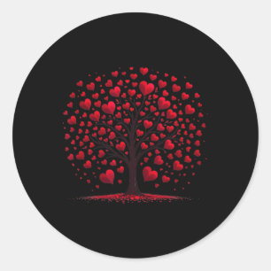 Heart Tree Of Hearts Love Valentine Valentines Day Classic Round Sticker