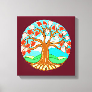 Heart Tree of Life Mandala Canvas Print