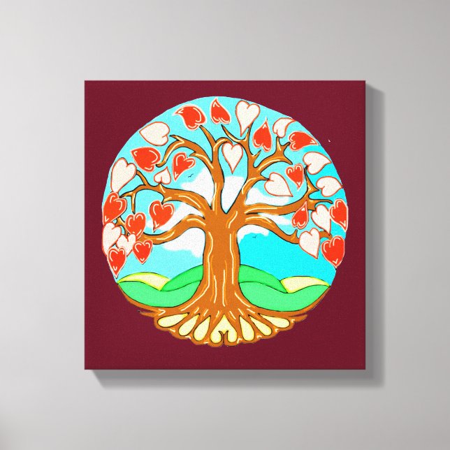 Heart Tree of Life Mandala Canvas Print (Front)