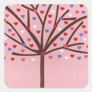 Heart Tree Square Sticker