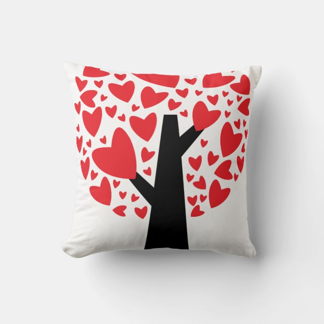 Heart Tree Valentine's Day Pillow (Front)