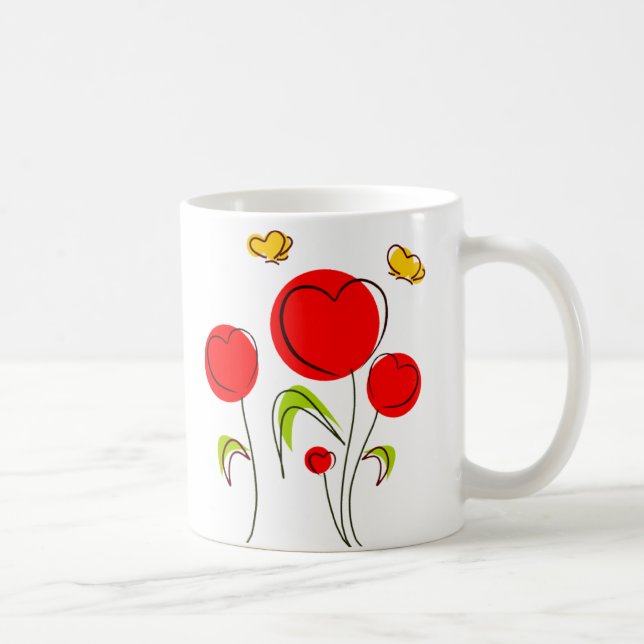 Heart Tulips Mug (Right)