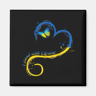 Heart Ukraine Butterfly Ukrainian Flag I Stand Wit Magnet