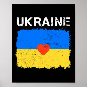 Heart Ukraine I Stand With Ukraine Ukrainian Flag Poster
