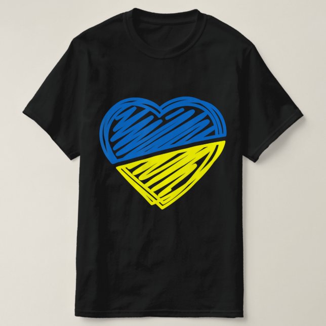 Heart Ukraine I Stand With Ukraine Ukrainian Flag  T-Shirt (Design Front)