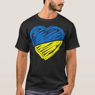 Heart Ukraine I Stand With Ukraine Ukrainian Flag T-Shirt