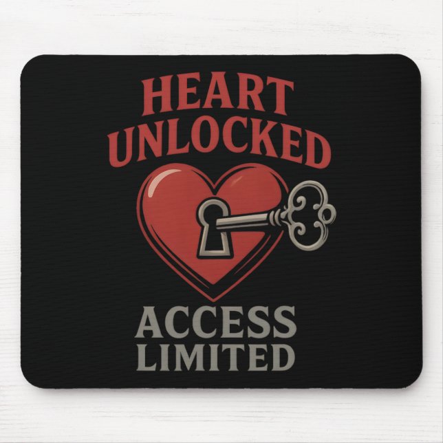 Heart Unlocked Access Limited Romantic Key Love Va Mouse Pad (Front)