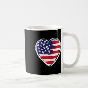 Heart Us Flag 4th Of July Patriotic American Coffee Mug