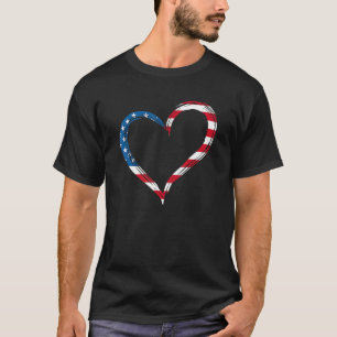 Heart Usa Flag Memorial Day Patriotic American 4th T-Shirt