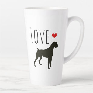 Heart Valentine Love Boxer Dogs Latte Mug