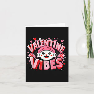 Heart Valentine Vibes Groovy Chequered Men Women  Card