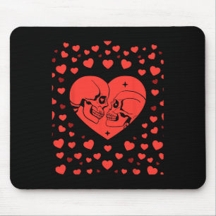 Heart Valentines Day Funny Bones Skull Love Women  Mouse Pad