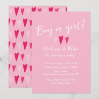 Heart Valentines Day Gender Reveal Pink Red