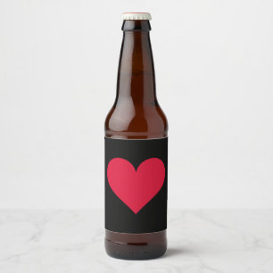 Heart Valentines Day Love Heart  Beer Bottle Label
