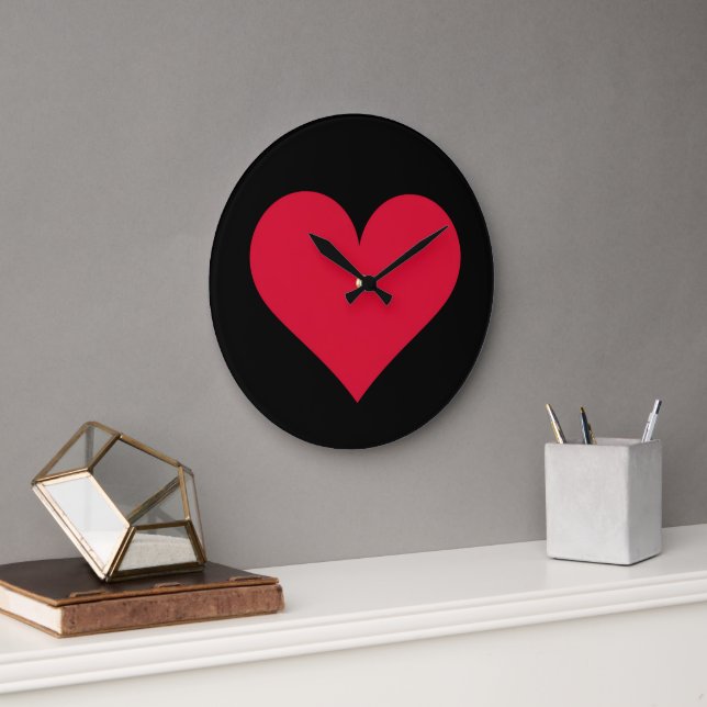 Heart Valentines Day Love Heart  Large Clock (Office)