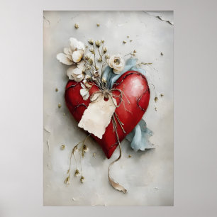 Heart Valentine's Day print, Spring Wall Art