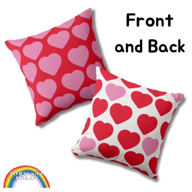 Heart Valentines two sided dual pink cushion (Creator Uploaded)
