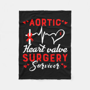 Heart Valve Surgery Survivor Heart Disease Awarene Fleece Blanket