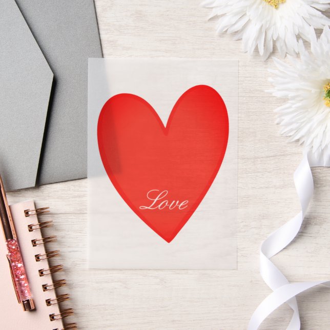 Heart  vellum invitations (Wedding)